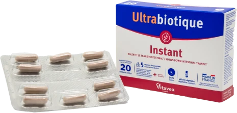 Vitavea Ultrabiotique Instant žarnyno judėjimui lėtinti, 10 augalinės kilmės kapsulių