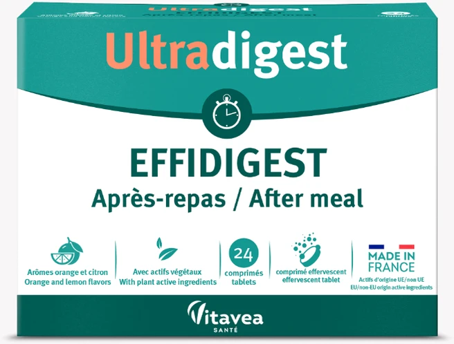 VITAVEA Ultradigest Effidigest virškinimui, 24 tirpstančios tabletės