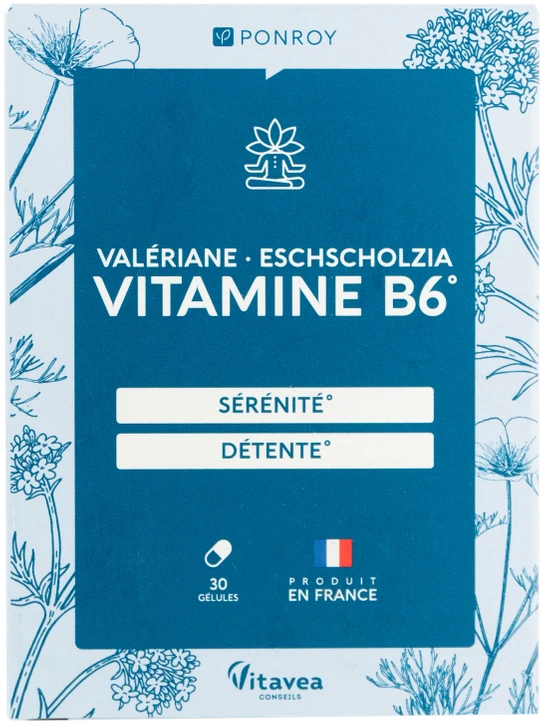 VITAVEA Valerijonas, geltonžiedė ešolcija, vitaminas B6, 30 augalinės kilmės kapsulių