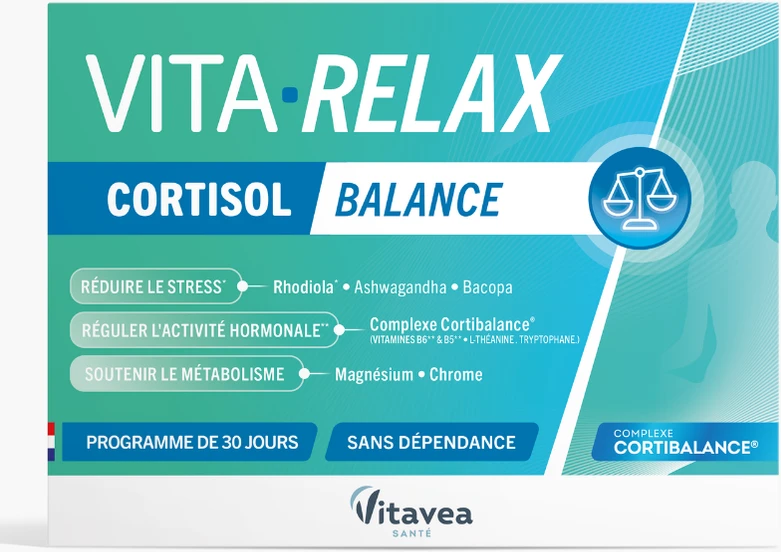 Vitavea VITA'RELAX Cortisol Balance, 30 augalinės kilmės kapsulių