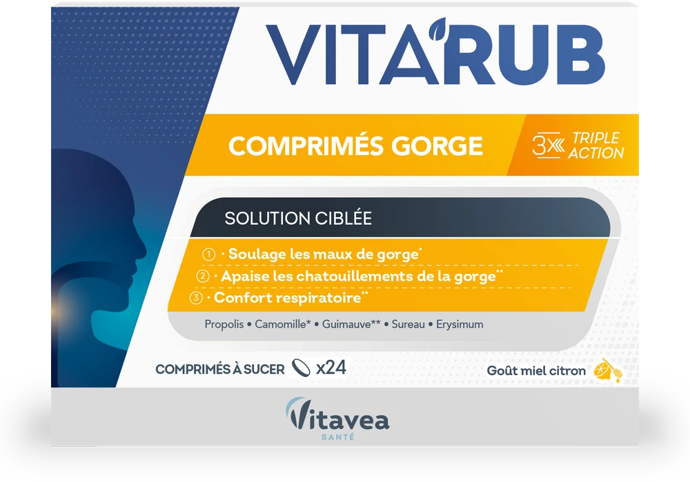 Vitavea VITA’RUB čiulpiamosios tabletės gerklei, 24 vnt