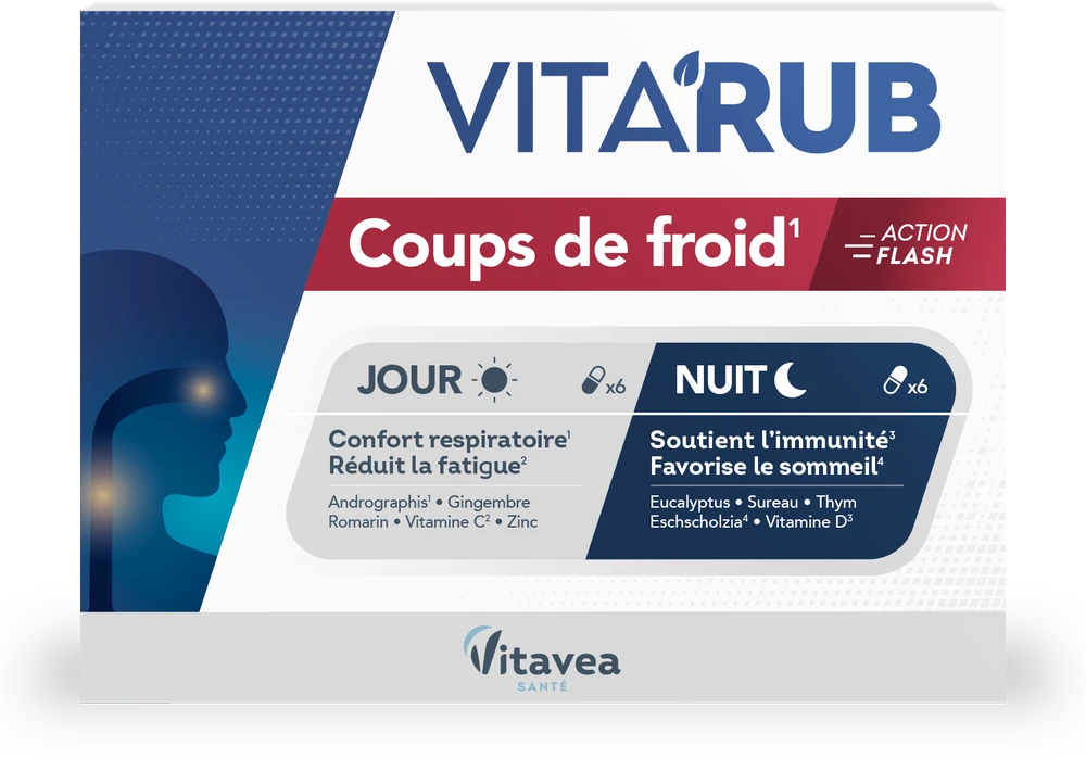 Vitavea VITA’RUB Coups de Froid peršalimo laikotarpiui, 12 augalinės kilmės kapsulių