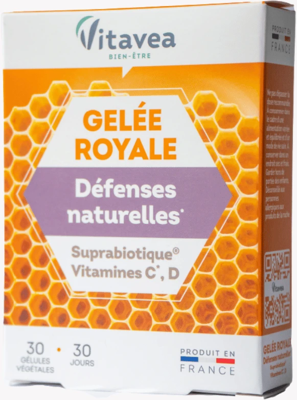 VITAVEA Bičių pienelis, Suprabiotique®, vitaminai C ir D, 30 augalinės kilmės kapsulių