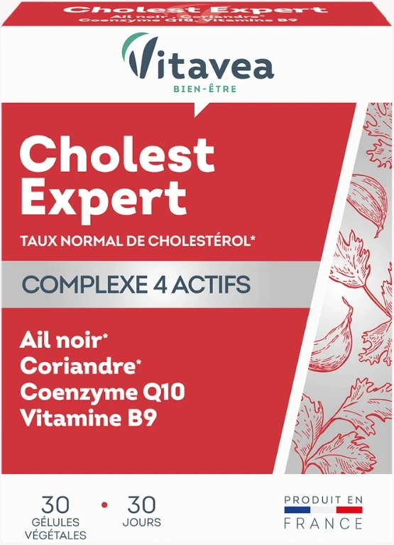 VITAVEA Cholest Expert cholesterolio kontrolei, 30 augalinės kilmės kapsulių