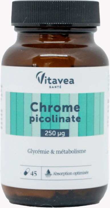 VITAVEA Chromo pikolinatas, 45 augalinės kilmės kapsulės