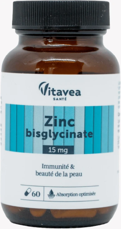 VITAVEA Cinko bisglicinatas, 60 augalinės kilmės kapsulių