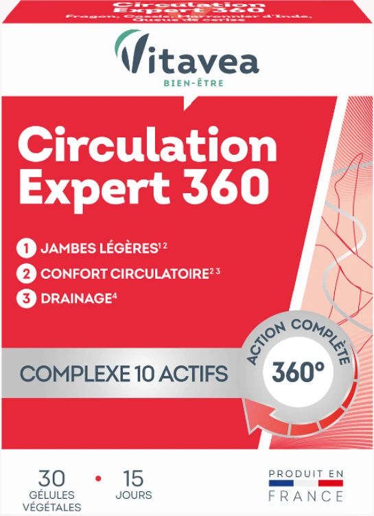 VITAVEA Expert Circulation 360° normaliai kraujotakai, 30 augalinės kilmės kapsulių
