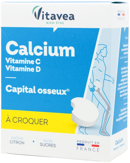 Vitavea Kalcis + vitaminai C ir D3, 24 kramtomos tabletės