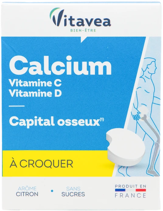 Vitavea Kalcis + vitaminai C ir D3, 24 kramtomos tabletės