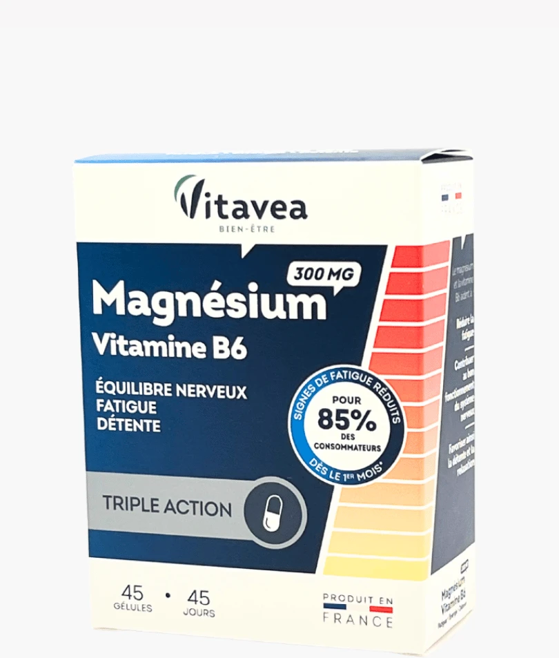 VITAVEA Magnis + vitaminas B6, 45 augalinės kilmės kapsulės