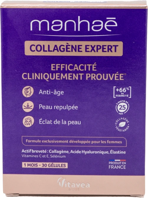VITAVEA Manhaé Collagen Expert Kolageno ekspertas, 30 augalinės kilmės kapsulių