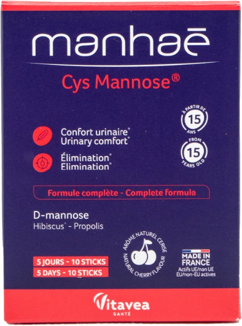 VITAVEA Manhaé Cys Mannose šlapinimosi patogumui, 10 paketėlių