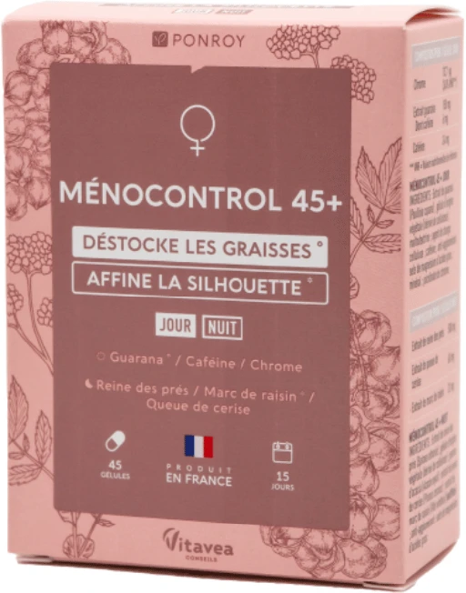 VITAVEA MENOCONTROL 45+ svorio kontrolei, 45 augalinės kilmės kapsulės