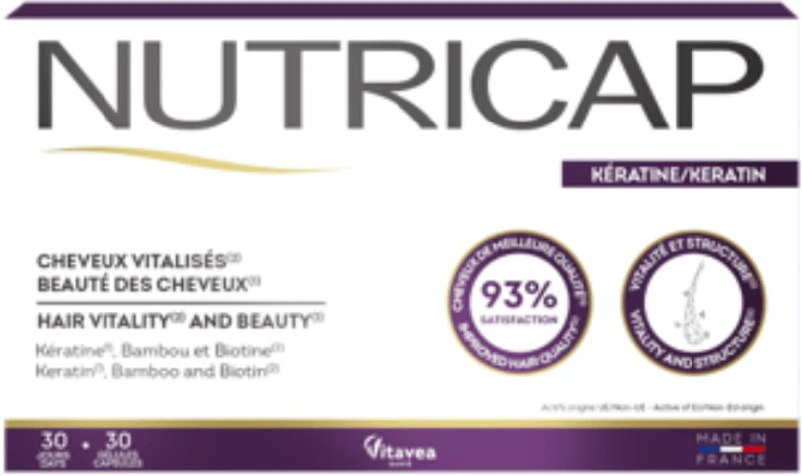 VITAVEA Nutricap Keratine plaukams, 30 augalinės kilmės kapsulių