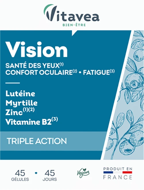 VITAVEA VISION Regėjimo komfortui, 45 augalinės kilmės kapsulės