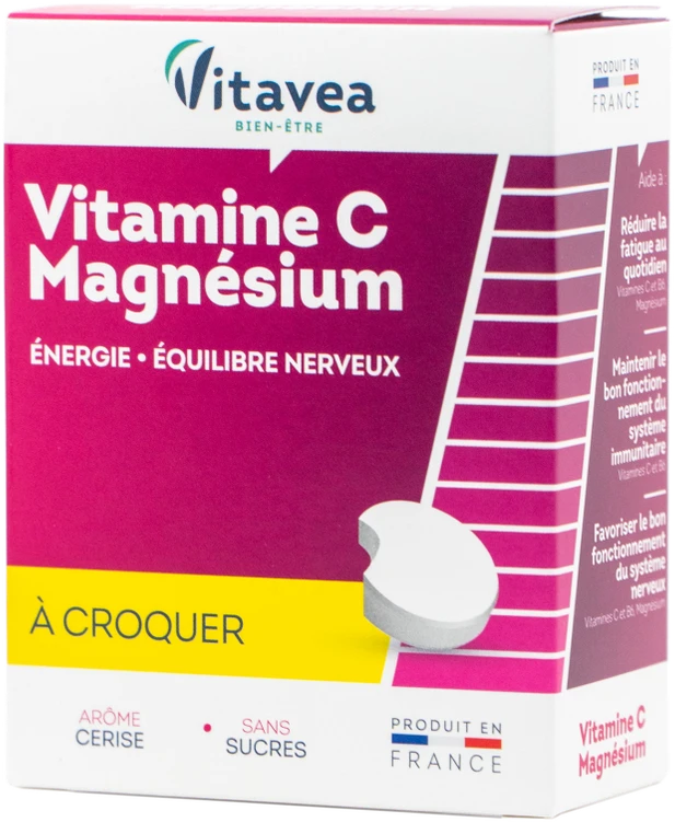 Vitavea Vitaminai C, B6 ir magnis, 28 kramtomos tabletės