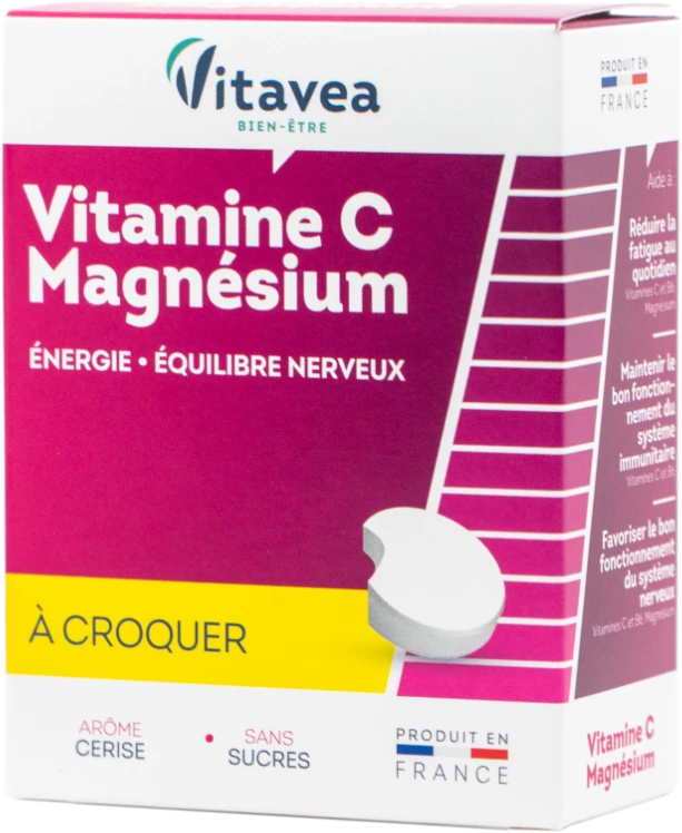 Yves Ponroy Vitavea Vitaminai C, B6 ir magnis, 28 kramtomos tabletės