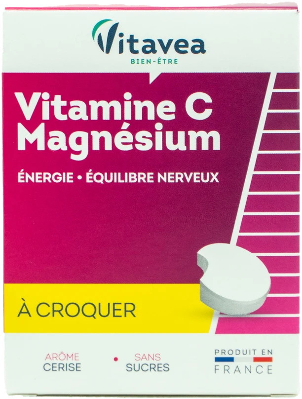 Vitavea Vitaminai C, B6 ir magnis, 28 kramtomos tabletės