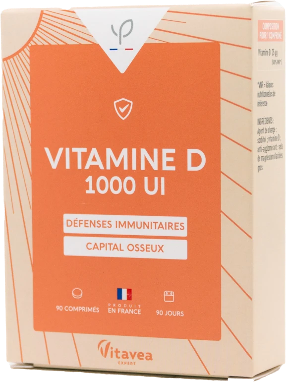 VITAVEA Vitaminas D3 1000TV, 90 tablečių