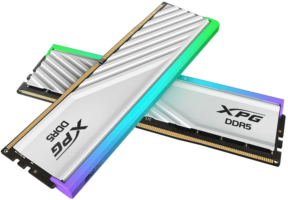 ADATA XPG LANCER BLADE RGB DDR5-6000 RAM, CL36, AMD EXPO, Intel XMP® 32 GB dvigubas rinkinys, baltas