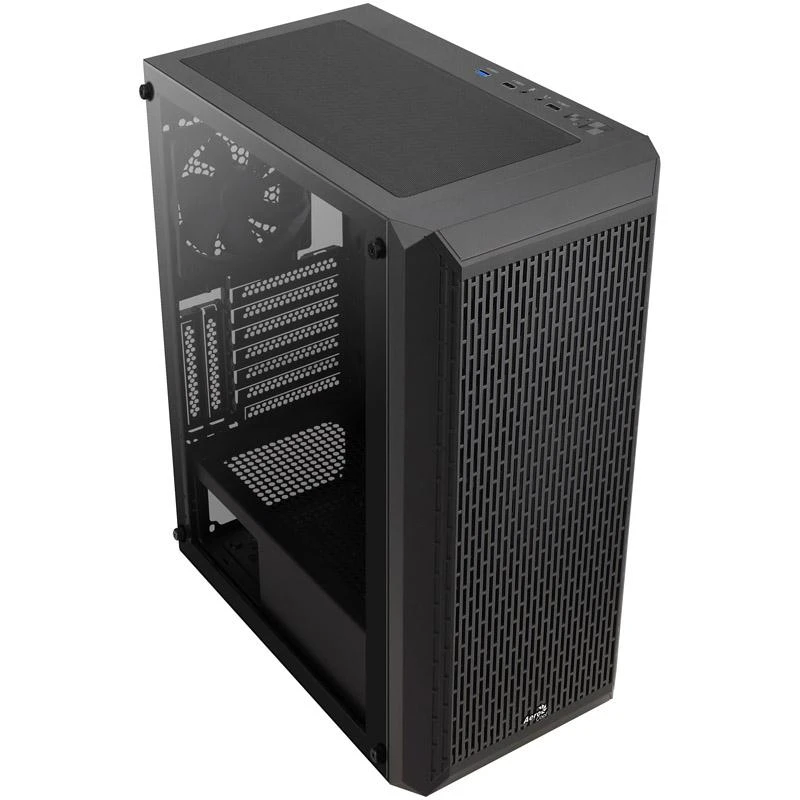 Aerocool Beam-G-BK-v1 Midi-Tower, Tempered Glass - juodos spalvos
