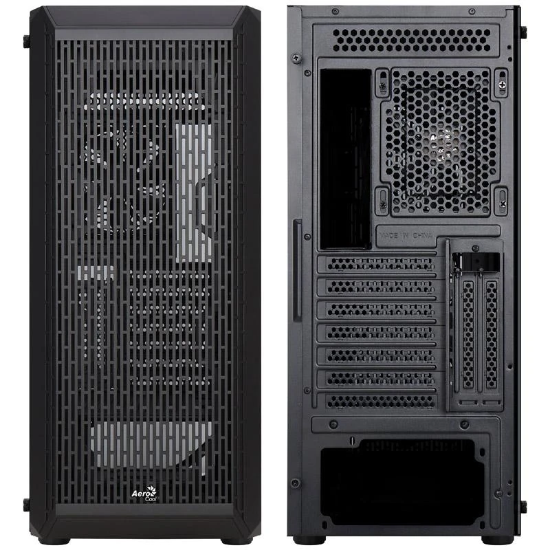 Aerocool Beam-G-BK-v1 Midi-Tower, Tempered Glass - juodos spalvos