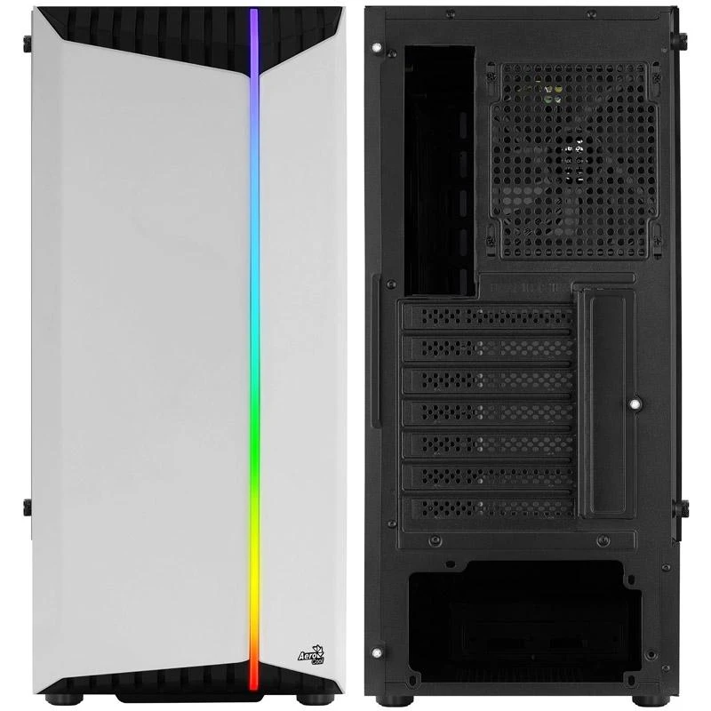 Aerocool Bionic v1 Mid Tower, RGB, Tempered Glass – Juodas/Baltas