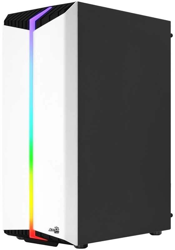 Aerocool Bionic v1 Mid Tower, RGB, Tempered Glass – Juodas/Baltas