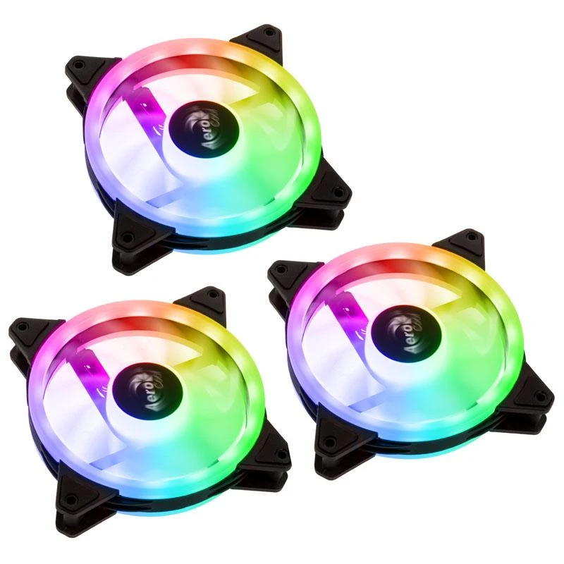 Kompiuterio Ventiliatoriai - Aerocool Duo12pro 3x12cm ARGB, Juoda