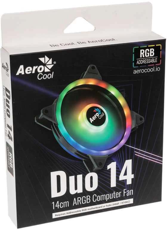 Aerocool Duo 14 Kompiuterio korpusui Ventiliatorius 14 cm Juoda