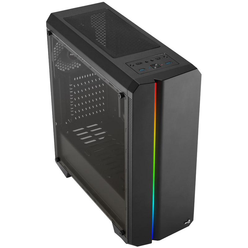 Aerocool Genesis ARGB V1 midi bokštas, akrilinis stiklas - juodas