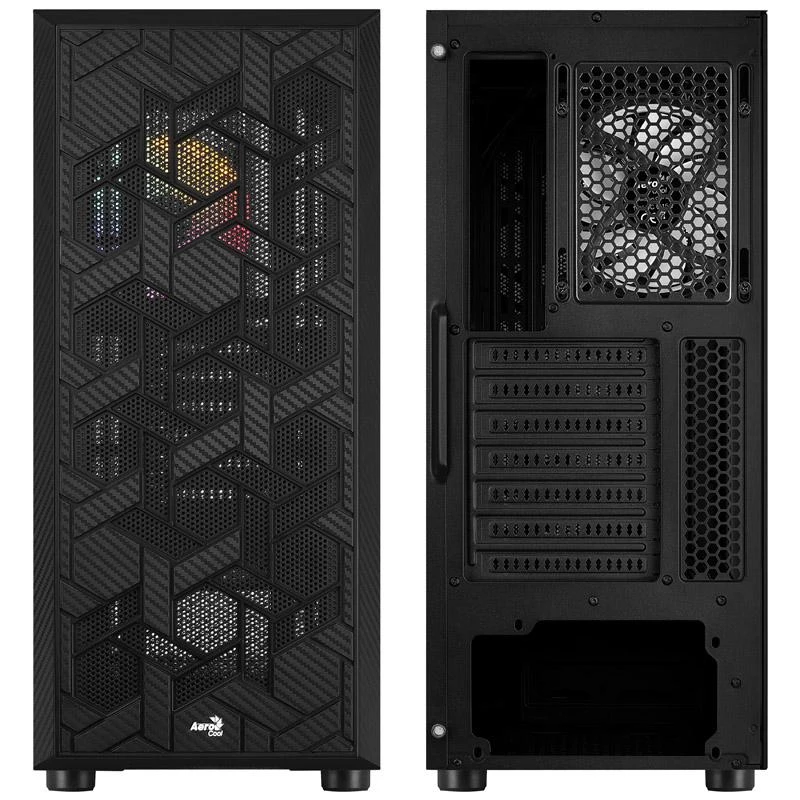 Aerocool Hive-G-BK-v3 „Midi Tower“ Juoda
