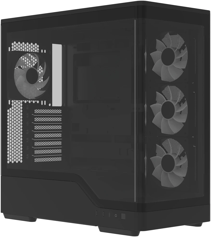 „Aerocool P500A“ kompiuterio korpusas, vidutinio dydžio bokštas, ATX, grūdintas stiklas, RGB - Juodas