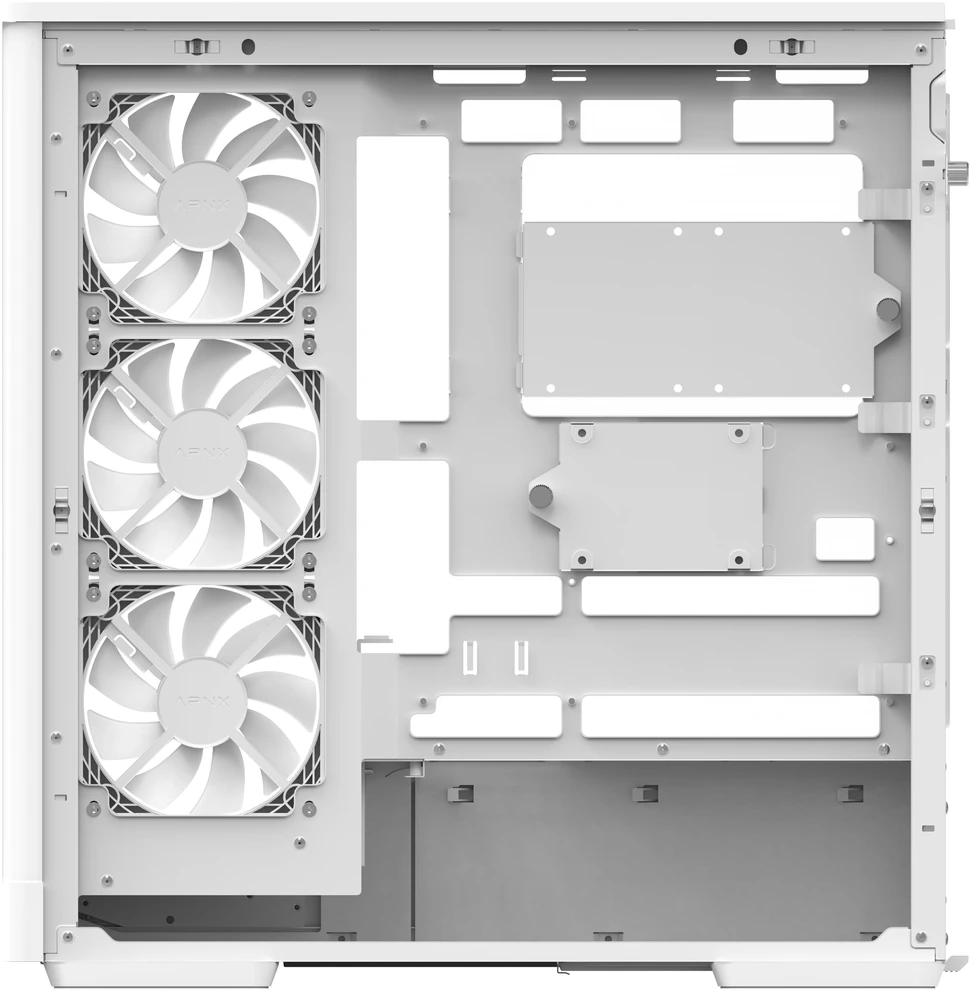 „Aerocool P500A“ kompiuterio korpusas, vidutinio dydžio bokštas, ATX, grūdintas stiklas, RGB – Baltas