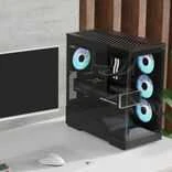 „Aerocool P500A“ kompiuterio korpusas, vidutinio dydžio bokštas, ATX, grūdintas stiklas, RGB - Juodas