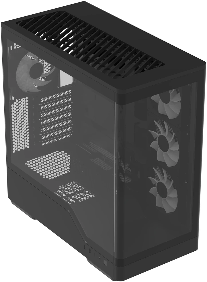 „Aerocool P500A“ kompiuterio korpusas, vidutinio dydžio bokštas, ATX, grūdintas stiklas, RGB - Juodas