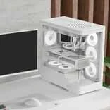 „Aerocool P500A“ kompiuterio korpusas, vidutinio dydžio bokštas, ATX, grūdintas stiklas, RGB – Baltas