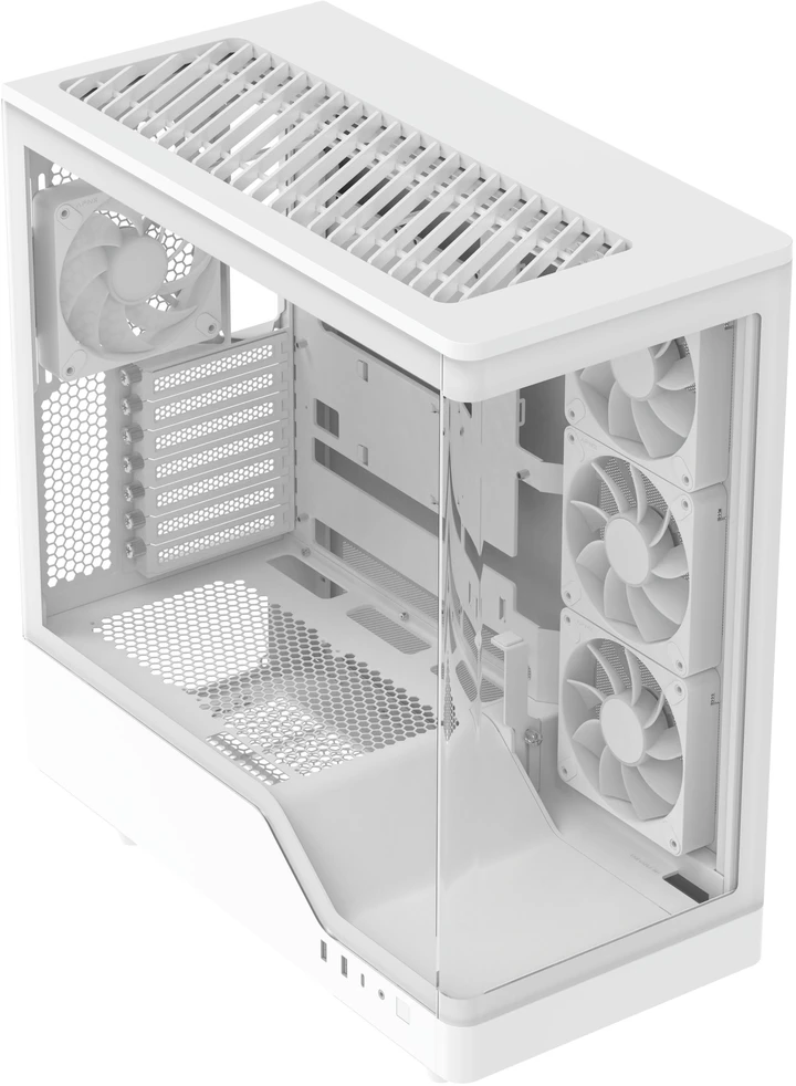 „Aerocool P500A“ kompiuterio korpusas, vidutinio dydžio bokštas, ATX, grūdintas stiklas, RGB – Baltas