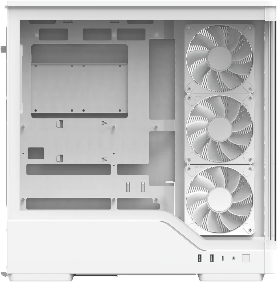„Aerocool P500A“ kompiuterio korpusas, vidutinio dydžio bokštas, ATX, grūdintas stiklas, RGB – Baltas