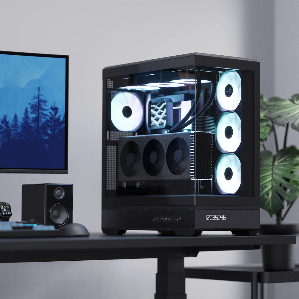 „Aerocool P500B“ kompiuterio korpusas, „Midi Tower“, ATX, grūdintas stiklas, RGB ir juodas