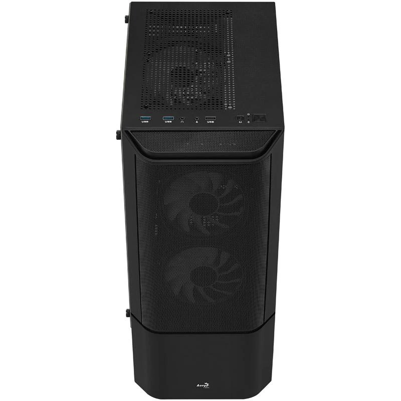 „Aerocool Quantum Mesh v3 Midi-Tower“, RGB, grūdintas stiklas - juodos spalvos