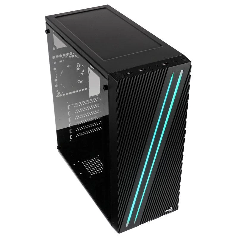 AEROCOOL AEROPGSSTREAK-A-BKRG kompiuterio dėklas ATX Aerocool STREAK RGB USB 3.0 – DVIGUBA RGB JUOSTA 1x80mm VENTILIATORIUS
