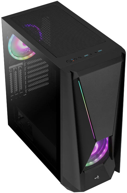AEROCOOL PGS VISOR-G-BK-v1 ARGB Juodas Mid Tower PC dėklas
