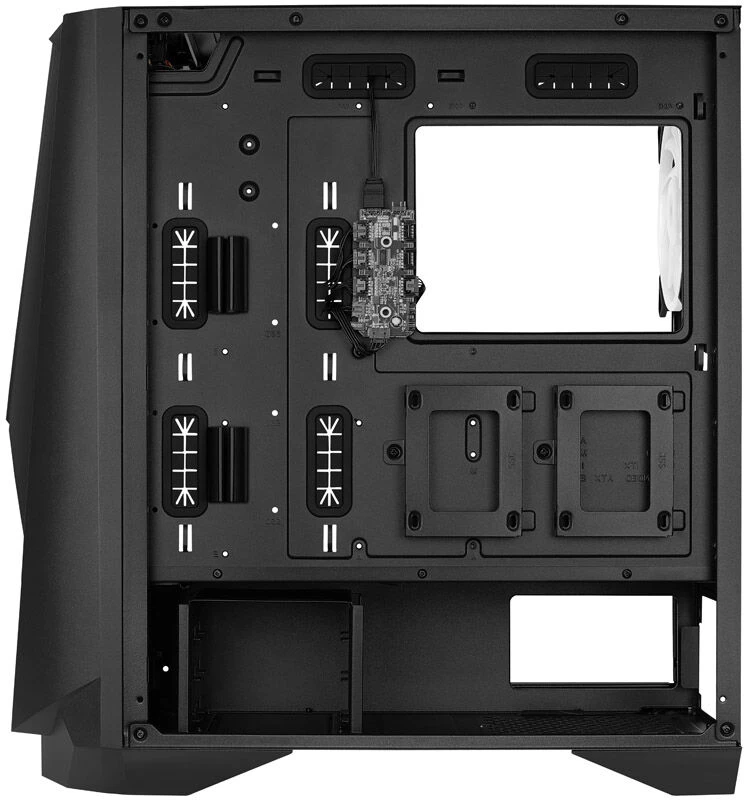 AEROCOOL PGS VISOR-G-BK-v1 ARGB Juodas Mid Tower PC dėklas