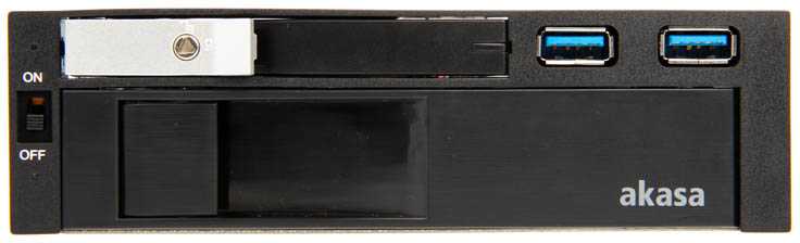 Akasa 5,25 colio lizdas, skirtas 1x 3,5" ir 1x 2,5" plius 2x USB 3.0