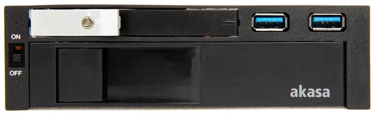 Akasa 5,25 colio lizdas, skirtas 1x 3,5" ir 1x 2,5" plius 2x USB 3.0