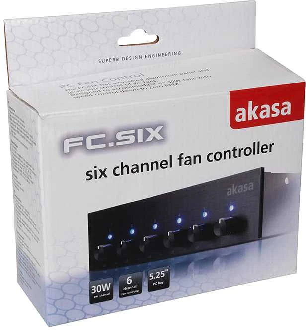 Akasa 5.25 inch FC.Six Fan Controller - juodos spalvos