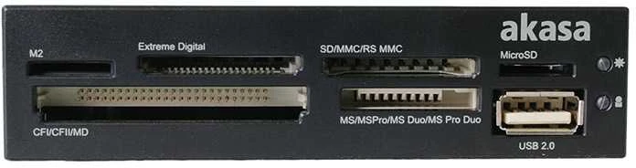 Atminties kortelė Akasa AK-ICR-07 Internal 6-Port Card Reader 3,5 – juodas