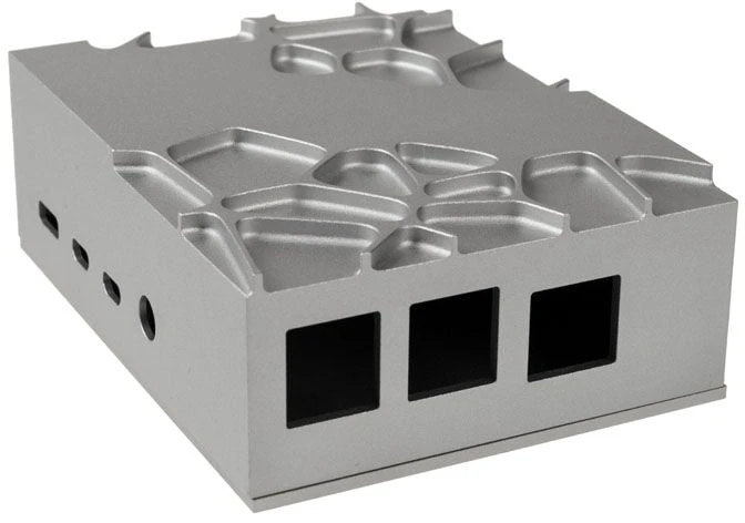 Akasa Aliuminio obudowa do Raspberry Pi 4B su Thermal–Kit – sidabrinė
