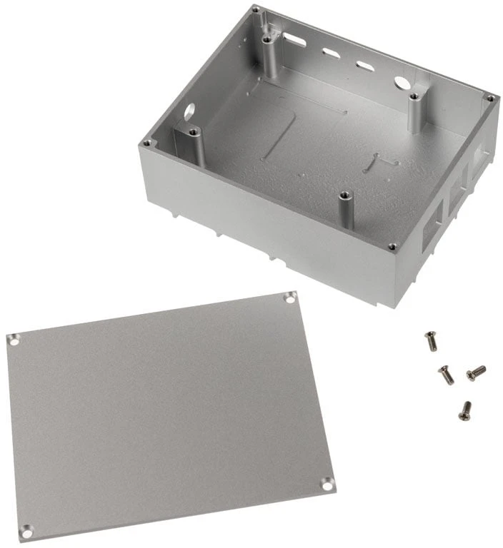 Akasa Aliuminio obudowa do Raspberry Pi 4B su Thermal–Kit – sidabrinė